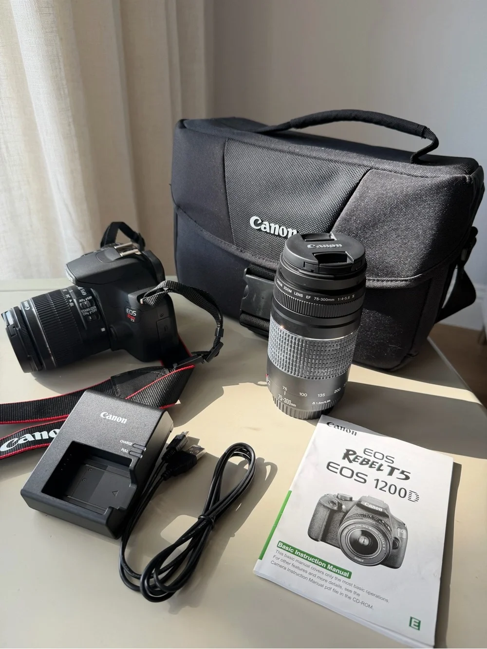 Canon EOS Rebel T5 DSLR Camera Bundle + 2 Lenses